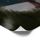 雪のクリスマスにパグ犬 ポスター (コーナー)