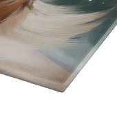 雪のクリスマスにパピロン犬 カッティングボード (角)