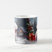 雪のクリスマスにビコンフリースドッグ コーヒーマグカップ (中央)