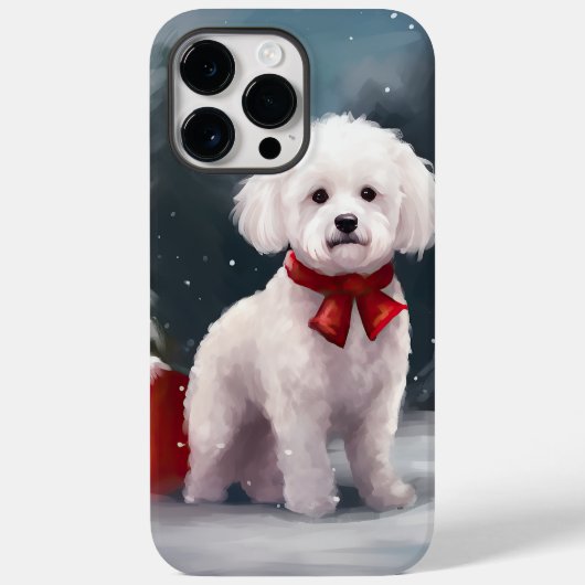 雪のクリスマスにビコンフリースドッグ Case-Mate iPhoneケース (裏面)