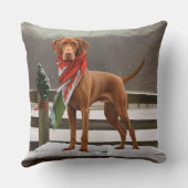 雪のクリスマスにビズラ犬 クッション (裏面)