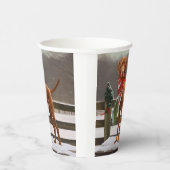 雪のクリスマスにビズラ犬 紙コップ (右)