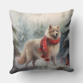 雪のクリスマスにフィンランドのラプンド犬 クッション (裏面)