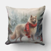 雪のクリスマスにフィンランドのラプンド犬 クッション (正面)
