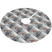 雪のクリスマスにフィンランドのラプンド犬 ブラッシュドポリエステルツリースカート (アングル)