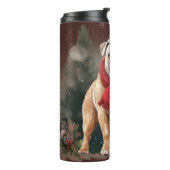 雪のクリスマスにブルドッグ タンブラー (回転左)