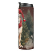 雪のクリスマスにブルドッグ タンブラー (回転右)