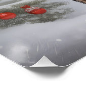 雪のクリスマスにブルーティック犬 ポスター (コーナー)