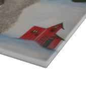 雪のクリスマスにプードル犬 カッティングボード (角)