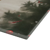 雪のクリスマスにベルギーのマリノワンドッグ カッティングボード (角)