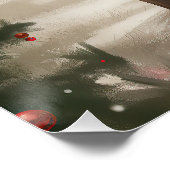 雪のクリスマスにベルギーのマリノワンドッグ ポスター (コーナー)