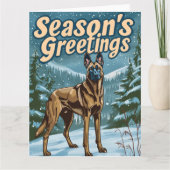 雪のクリスマスにベルギーのマリノワ カード (正面)