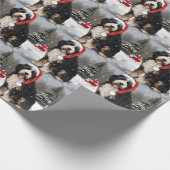 雪のクリスマスにベルネドードルドッグ ラッピングペーパー (角)