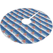 雪のクリスマスにベルネーズマウンテンドッグ車を運転 ブラッシュドポリエステルツリースカート (アングル)