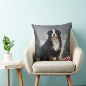 雪のクリスマスにベルネーズマウンテンドッグ クッション (椅子)