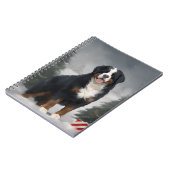 雪のクリスマスにベルネーズマウンテンドッグ ノートブック (左側)