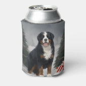 雪のクリスマスにベルネーズマウンテンドッグ 缶クーラー (缶裏面)