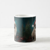 雪のクリスマスにペキン犬 コーヒーマグカップ (中央)