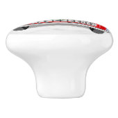 雪のクリスマスにボストンテリア犬の車を運転 セラミックノブ (側面)