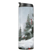 雪のクリスマスにボストンテリア犬 タンブラー (回転右)