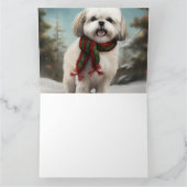 雪のクリスマスにマルティ・チュ・ドッグ カード (内部)