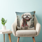 雪のクリスマスにマルティ・チュ・ドッグ クッション (椅子)