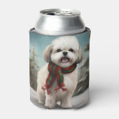 雪のクリスマスにマルティ・チュ・ドッグ 缶クーラー (缶正面)