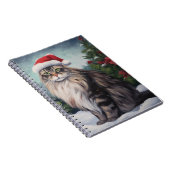 雪のクリスマスにメインのクーンキャット ノートブック (右側)