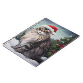 雪のクリスマスにメインのクーンキャット ノートブック (左側)