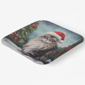 雪のクリスマスにメインのクーンキャット ペーパープレート (傾斜あり)