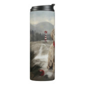 雪のクリスマスにヨーキポー犬 タンブラー (回転左)