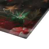 雪のクリスマスにヨークシャー・テリア犬 カッティングボード (角)