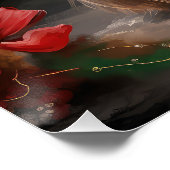 雪のクリスマスにヨークシャー・テリア犬 ポスター (コーナー)