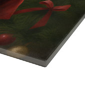 雪のクリスマスにラサ・アッソ犬 カッティングボード (角)