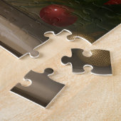 雪のクリスマスにラサ・アッソ犬 ジグソーパズル (側面)