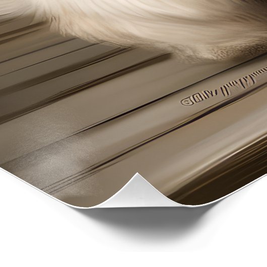 雪のクリスマスにラサ・アッソ犬 ポスター (コーナー)