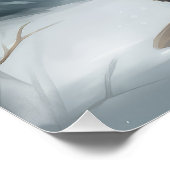 雪のクリスマスにワイマラーンドッグ ポスター (コーナー)