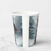 雪のクリスマスにワイマラーンドッグ 紙コップ (右)