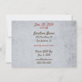 雪のクリスマスに松の球果とクルミ 招待状 (裏面)