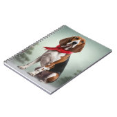 雪のクリスマスに犬を探すトレイング・ウォーカーコンハウンド ノートブック (左側)