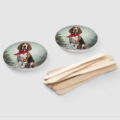 雪のクリスマスに犬を探すトレイング・ウォーカーコンハウンド ハンドファン (組立なし)