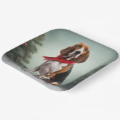 雪のクリスマスに犬を探すトレイング・ウォーカーコンハウンド ペーパープレート (傾斜あり)