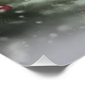 雪のクリスマスに犬を探すトレイング・ウォーカーコンハウンド ポスター (コーナー)