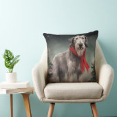 雪のクリスマスに犬を飼う クッション (椅子)