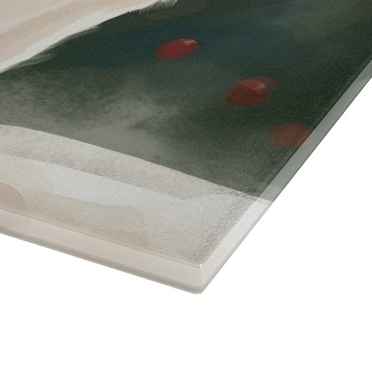 雪のクリスマスに登場するトルコのアンゴラ猫 カッティングボード (角)