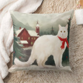 雪のクリスマスに登場するトルコのアンゴラ猫 クッション (ブランケット)