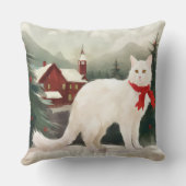 雪のクリスマスに登場するトルコのアンゴラ猫 クッション (裏面)