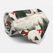 雪のクリスマスに登場するトルコのアンゴラ猫 ネクタイ (ロール)