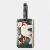 雪のクリスマスに登場するトルコのアンゴラ猫 ラゲッジタグ (裏面縦)