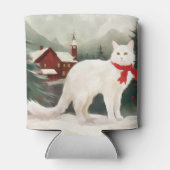 雪のクリスマスに登場するトルコのアンゴラ猫 缶クーラー (裏面)